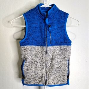 Cat & Jack Boys Blue & Gray Fleece Vest XS (4/5)